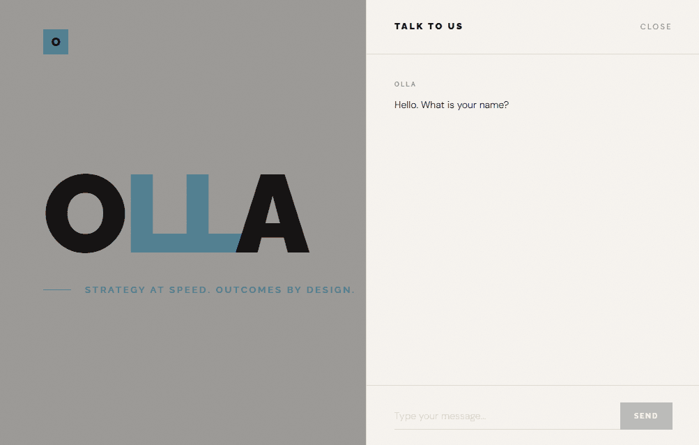 Olla digital studio website alternate view